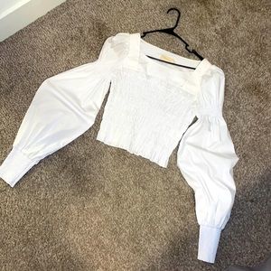 Choosy White puff sleeve shirt